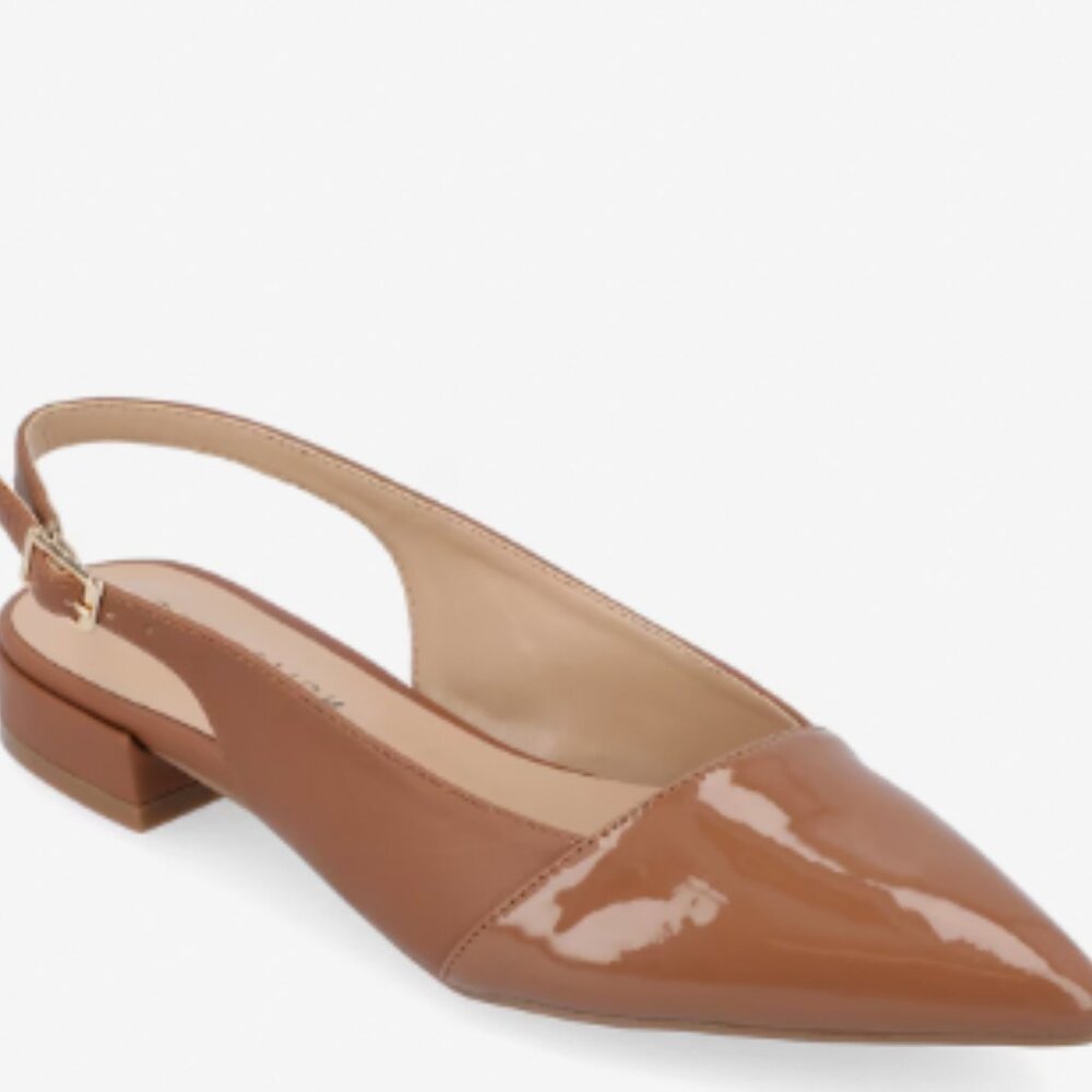 Journee Collection | Bertie Flat Tan/ Dark Brown | Sz 8